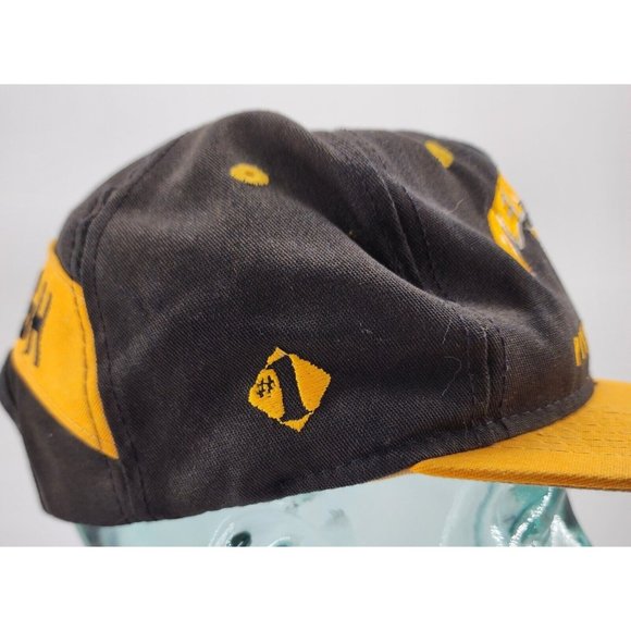 Vintage 90s Pittsburgh Penguins #1 Apparel Snapback Hat Big Spell Out NHL USA - Picture 7 of 12
